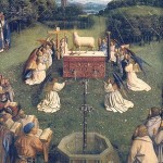 303px-Ghent_Altarpiece_D_-_Adoration_of_the_Lamb_2